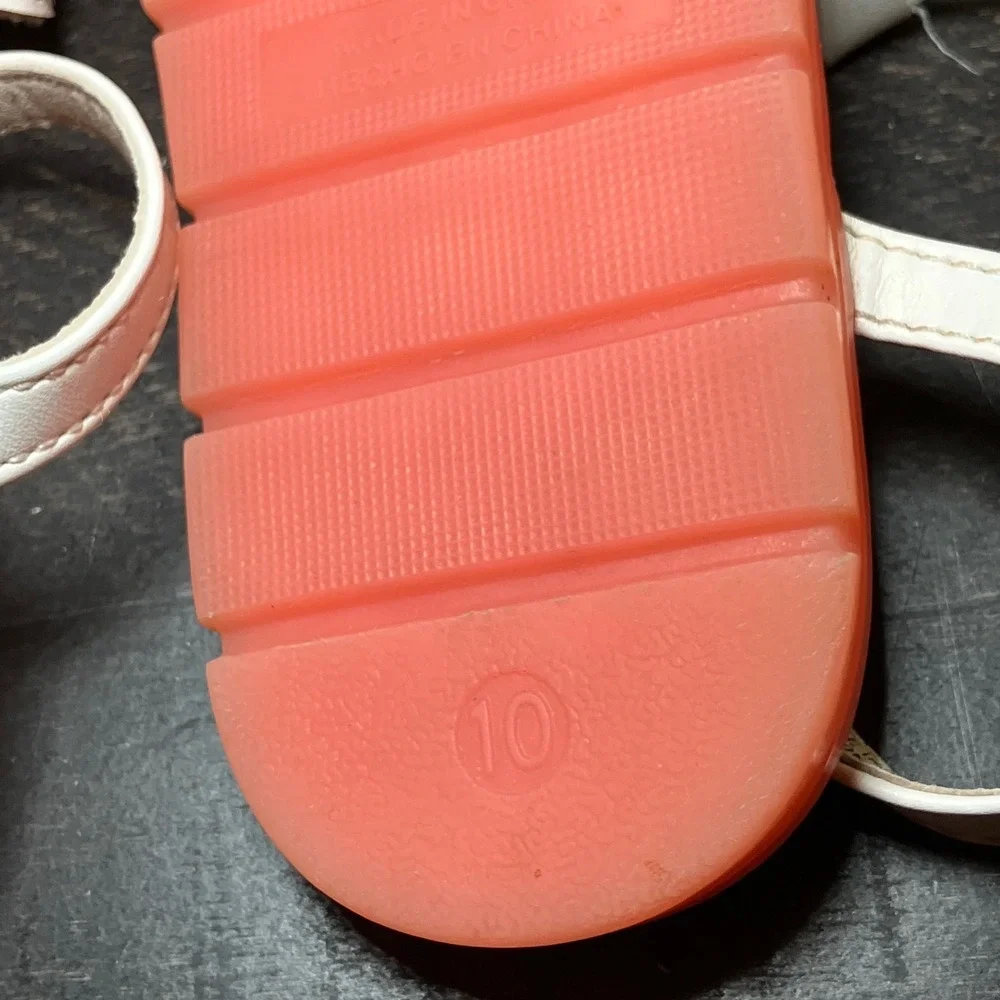 Old Navy Toddler Girls Size 10 White Daisy Pink Sandals Floral Strappy Buckle